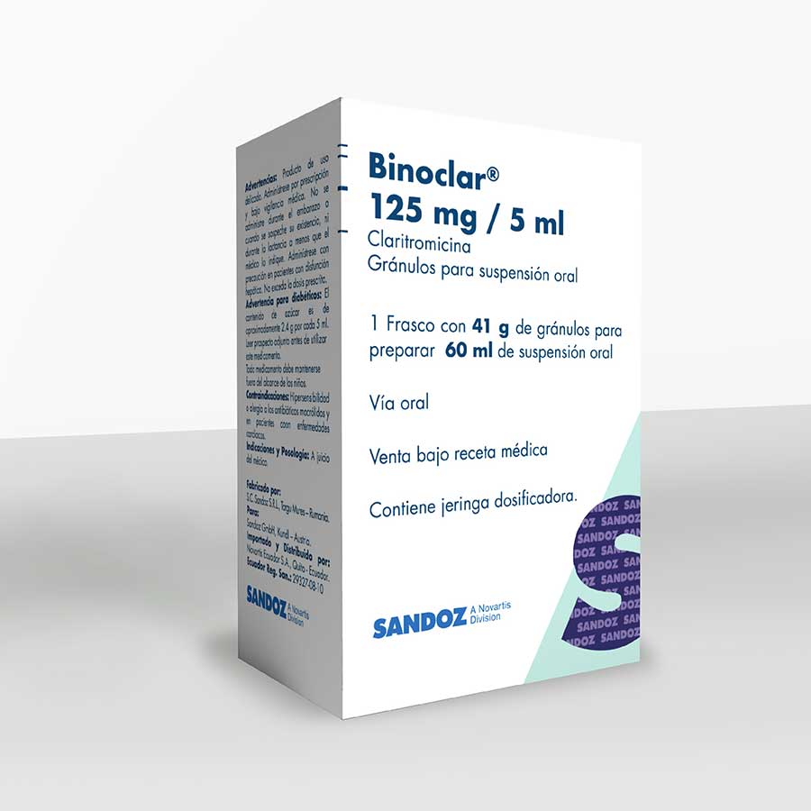 Imagen de  BINOCLAR 125 mg / 5 ml NOVARTIS Suspensión