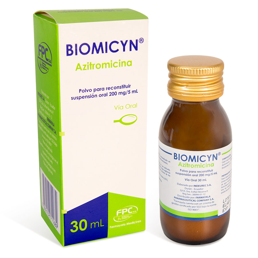 Imagen de  BIOMICYN 200 mg x 5 ml FARMAYALA Suspensión Frutas