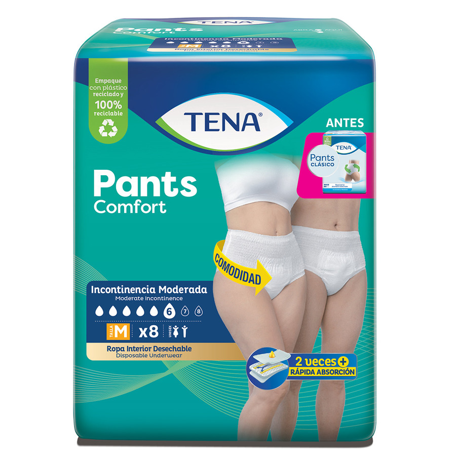 Imagen de Ropa interior adulto tena pants clásico  medium 8 unidades