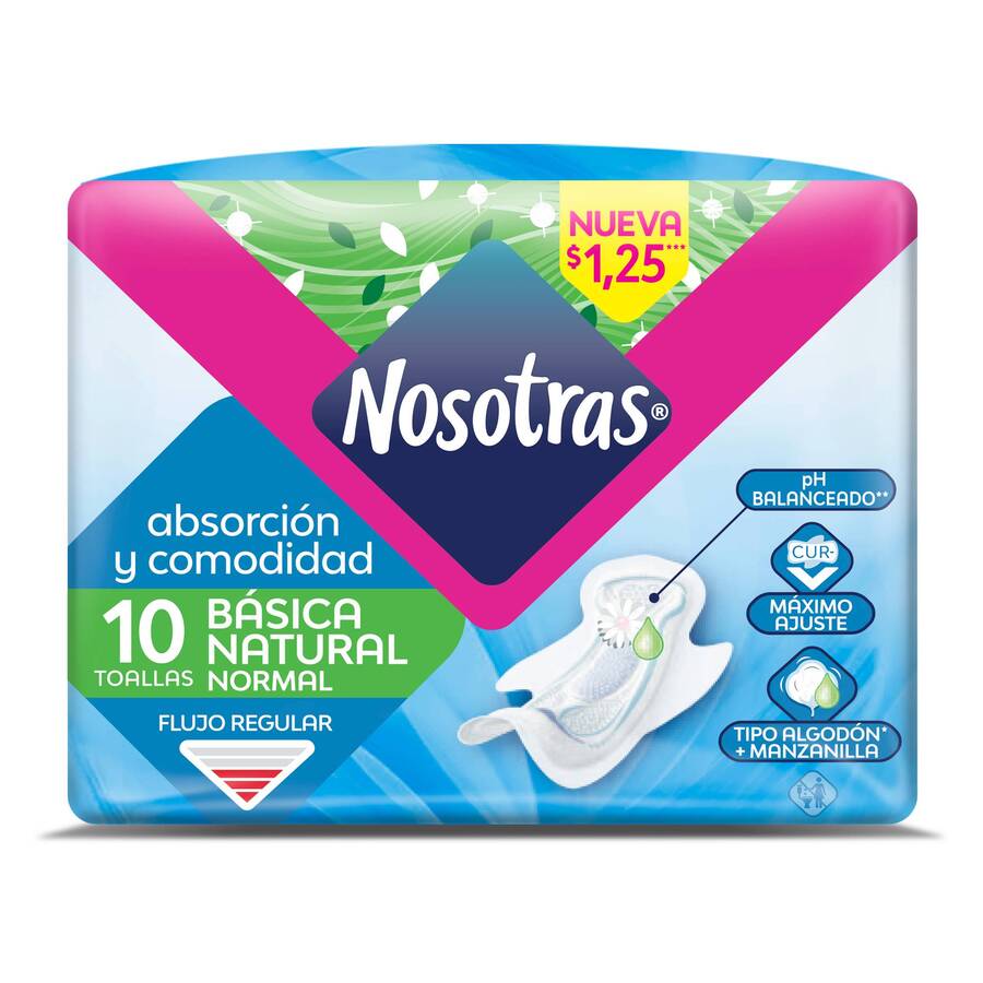 Imagen de Toalla sanitaria nosotras básica alas x 10 unds
