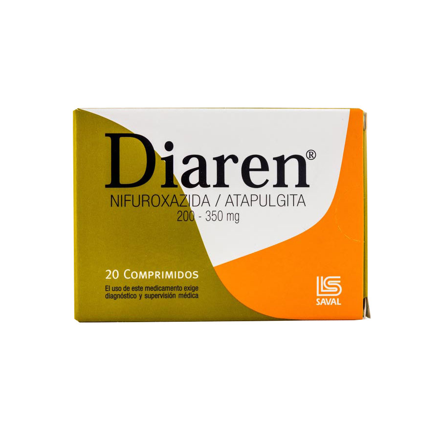 Imagen para  DIAREN 200 mg x 350 mg ECUAQUIMICA x 20 Comprimidos                                                                             de Pharmacys