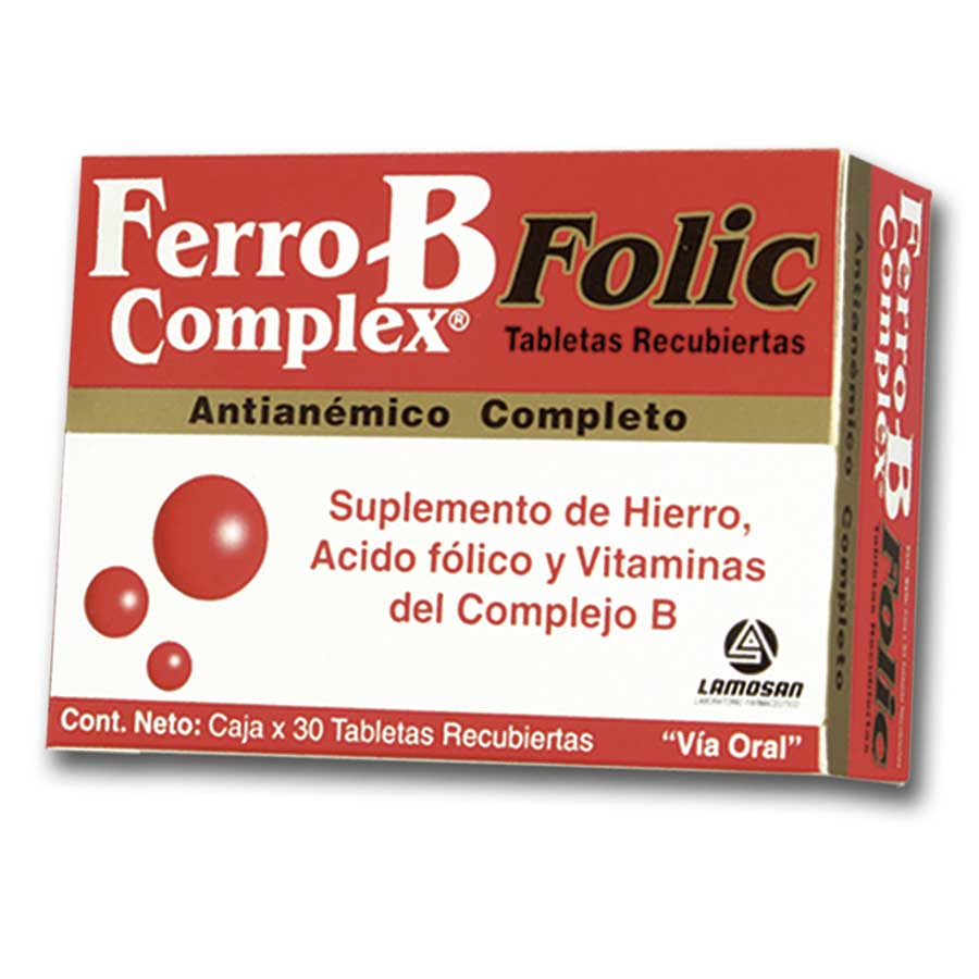 Imagen para  FERRO B COMPLEX LAMOSAN x 30 Tableta                                                                                            de Pharmacys