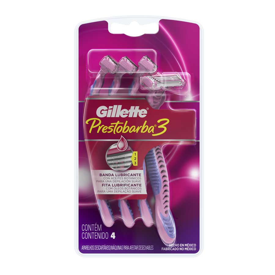 Imagen de Afeitadora desechable gillette 3 mujer aceites botánicos 4  unidades
