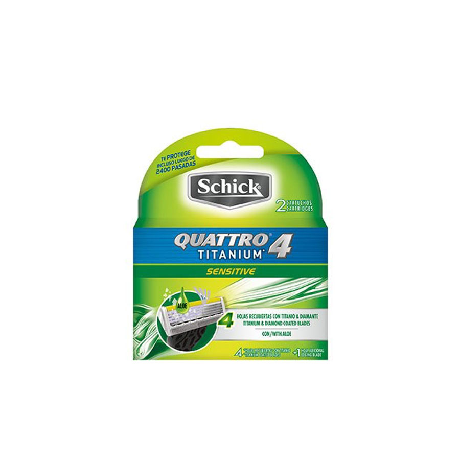Imagen de Repuesto de afeitadora schick quattro titanium sensitive 2 unidades