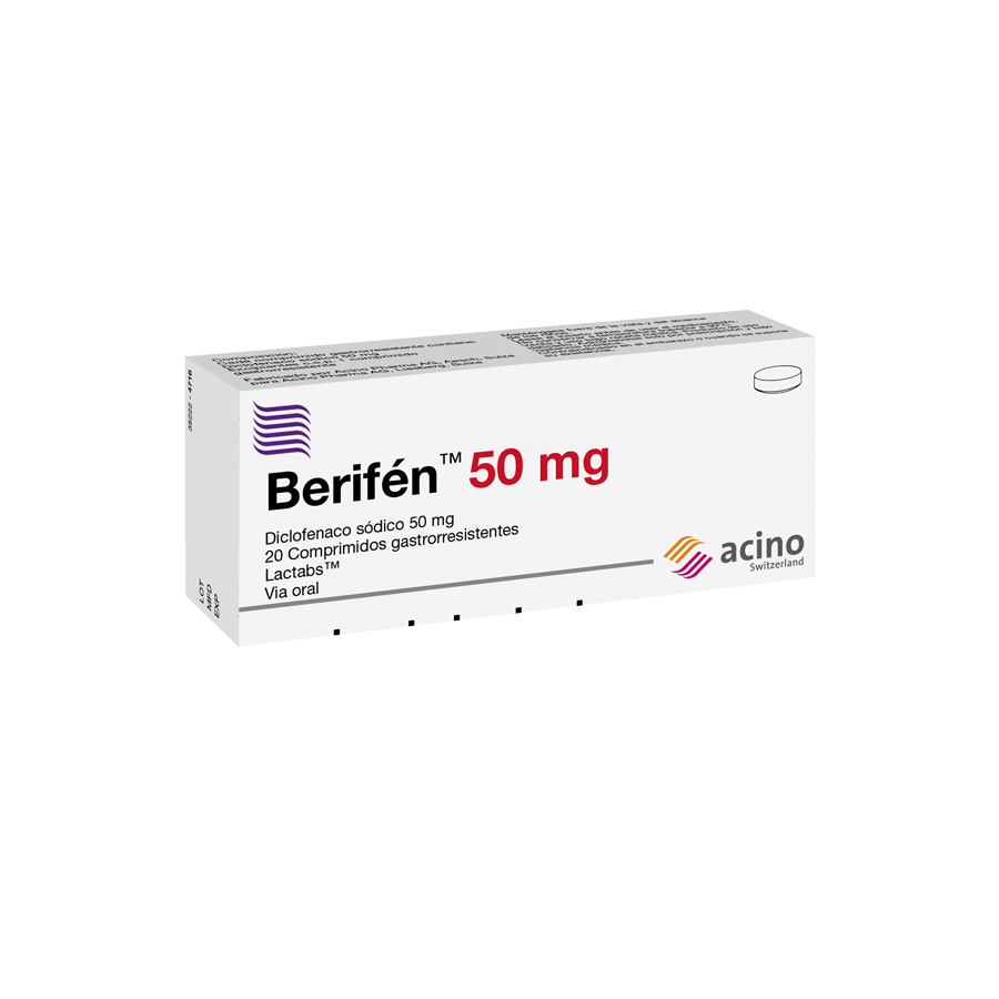Imagen para  BERIFEN 50 mg ACINO x 20 Tableta                                                                                                de Pharmacys