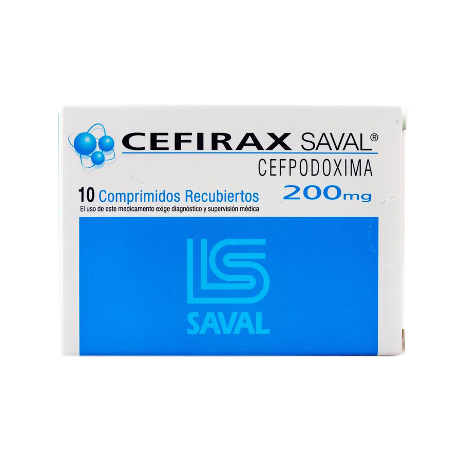 Imagen para  CEFIRAX 200 mg ECUAQUIMICA x 10 Comprimidos Recubiertos                                                                         de Pharmacys