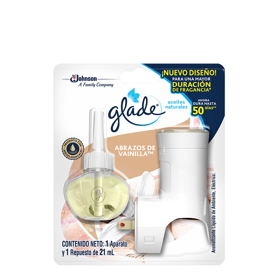 Imagen de Ambientador glade aceites naturales abrazos de vainilla 21 ml + 1 repuesto
