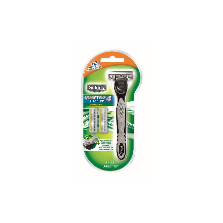 Imagen de Afeitadora schick quattro titanium sensitive 2 unidades