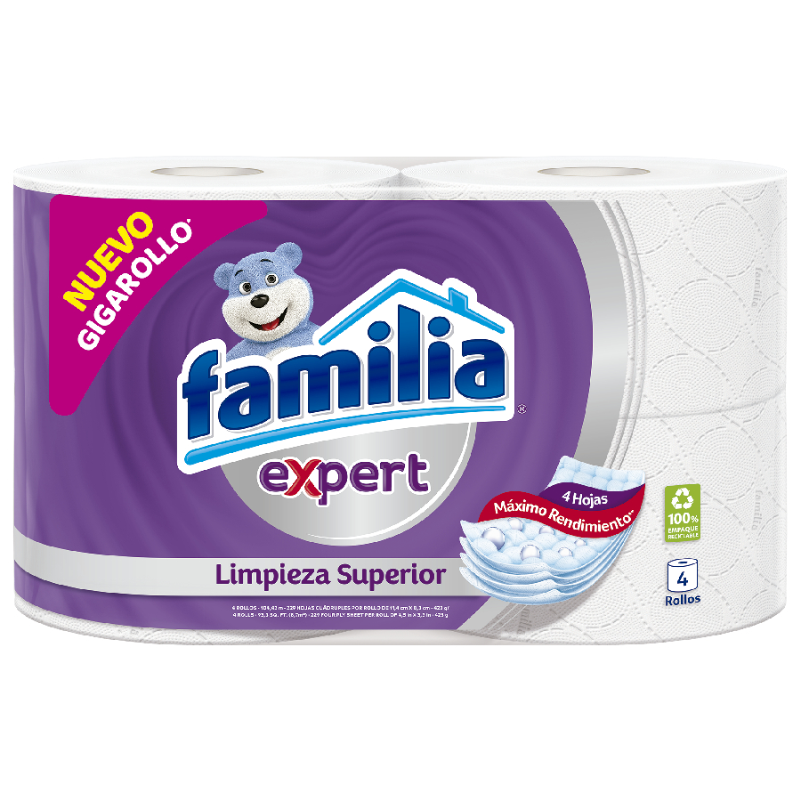 Imagen de Papel higiénico familia expert 4 unidades