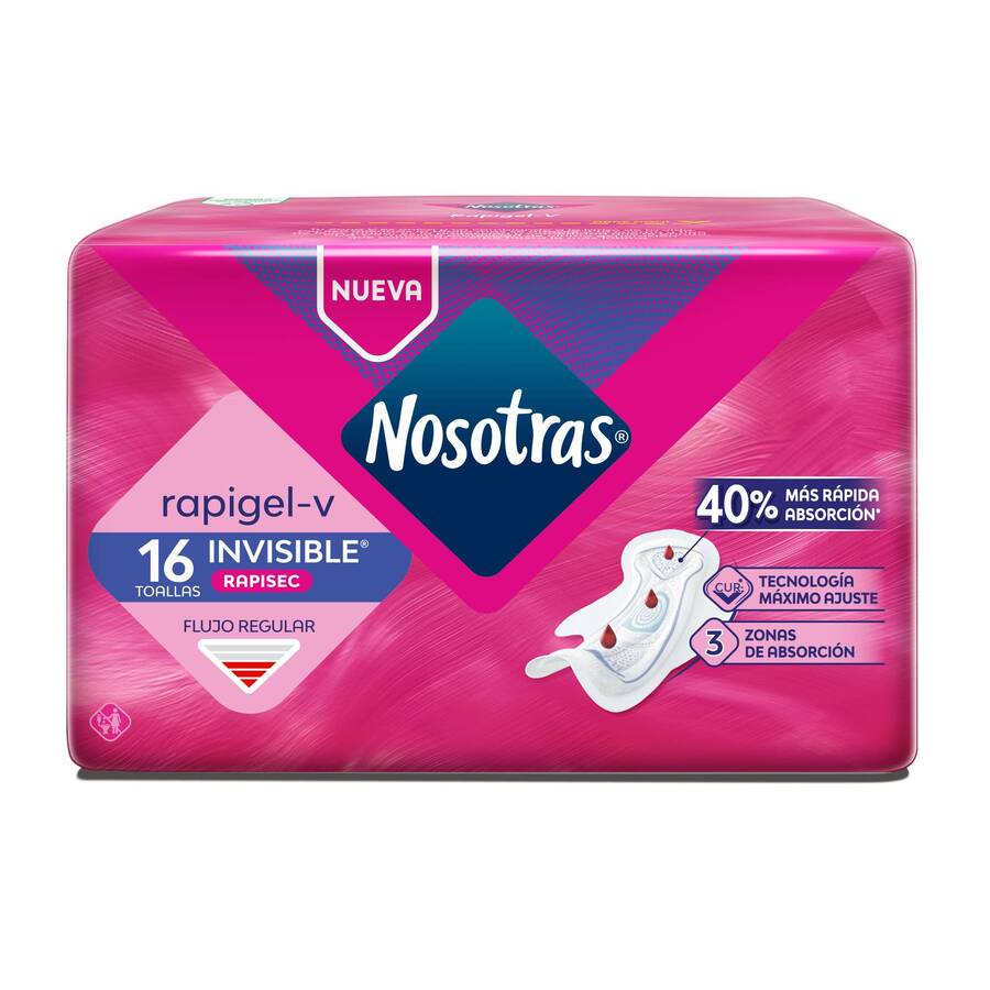 Imagen de  Toalla Sanitaria NOSOTRAS Invisible Rapigel 4435 x 16 unds