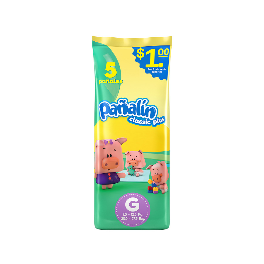 Imagen de Pañal pañalin classic plus grande x 5