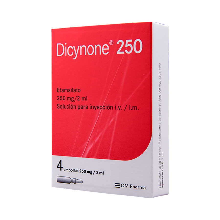 Imagen para  DICYNONE 250 mg OM PHARMA x 4 Solución Inyectable                                                                              de Pharmacys
