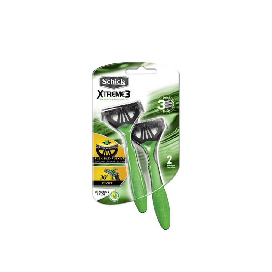 Imagen de  Afeitadora SCHICK Xtreme 3 Sensible Blister 4554 2 unidades