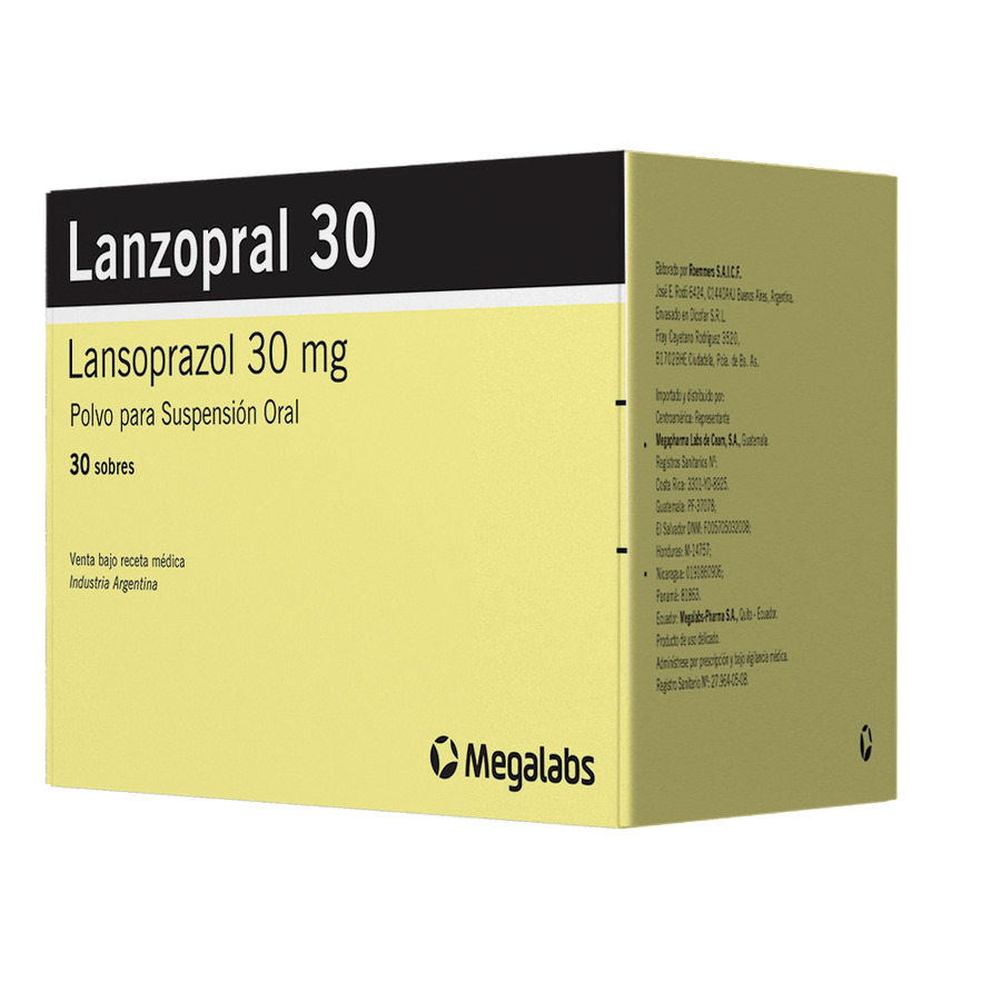 Imagen para  LANZOPRAL 30 mg MEGALABS x 30 en Polvo                                                                                          de Pharmacys