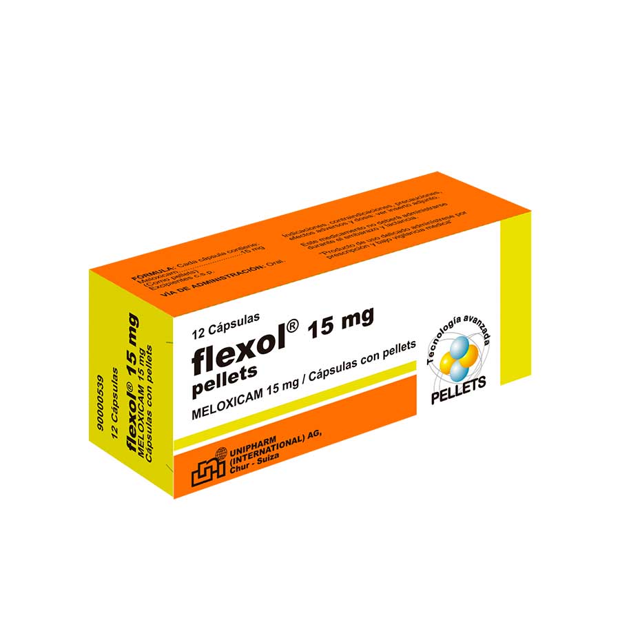 Imagen para  FLEXOL 15 mg UNIPHARM x 12 Cápsulas                                                                                            de Pharmacys