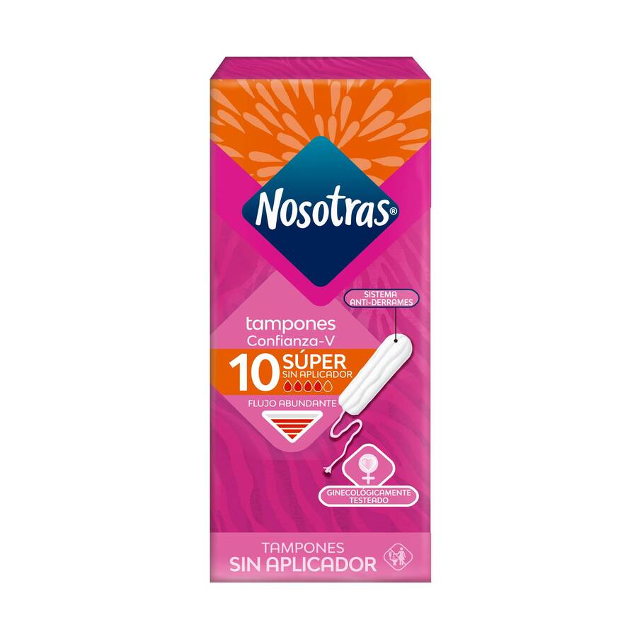 Imagen de Tampones nosotras sin aplicador súper x 10 unds