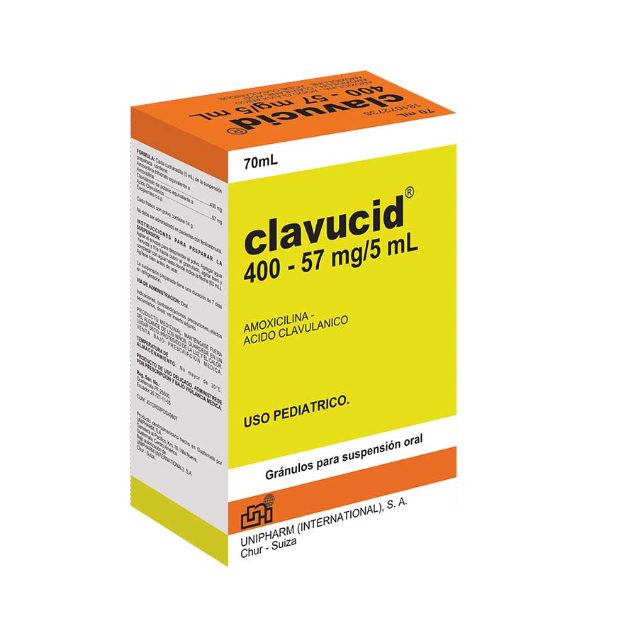 Imagen de  CLAVUCID 400 mg x 57 mg UNIPHARM Suspensión