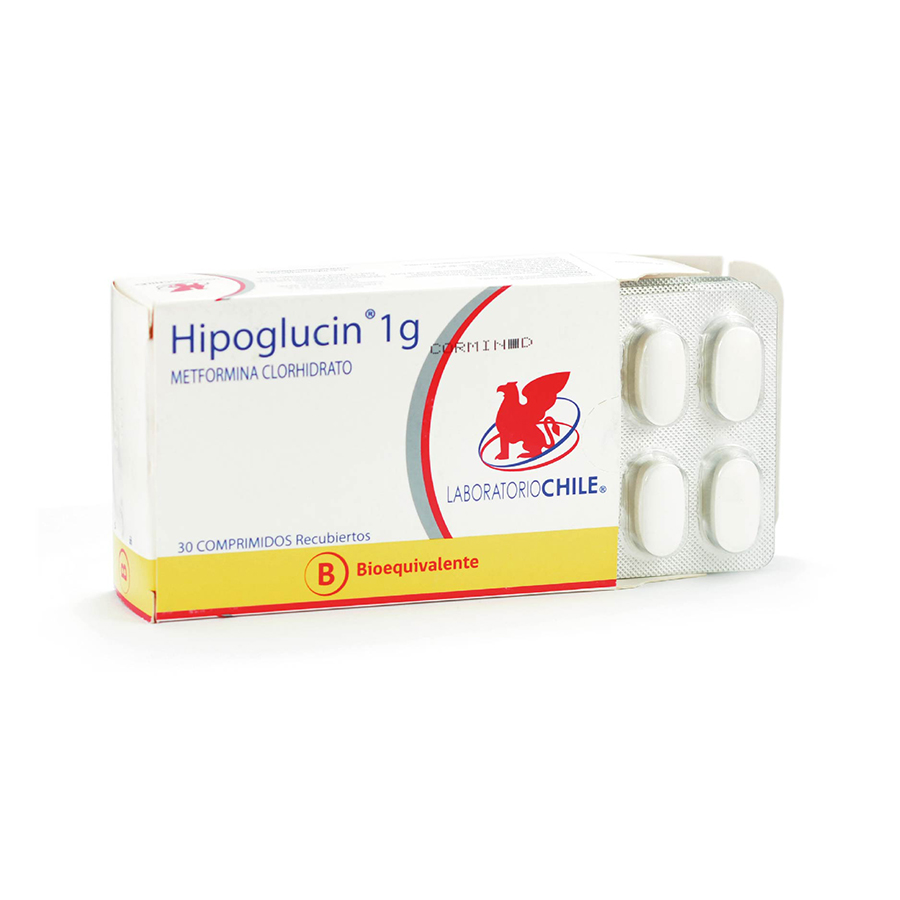 Imagen para  HIPOGLUCIN 1gr LABORATORIOS CHILE x 30 Comprimidos Recubiertos                                                                  de Pharmacys