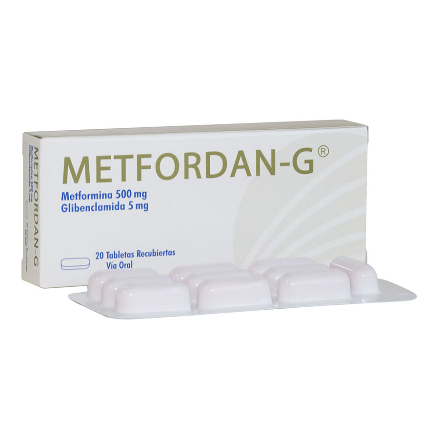 Imagen para  METFORDAN 500 mg x 5 mg DANIVET x 20 Tableta                                                                                    de Pharmacys