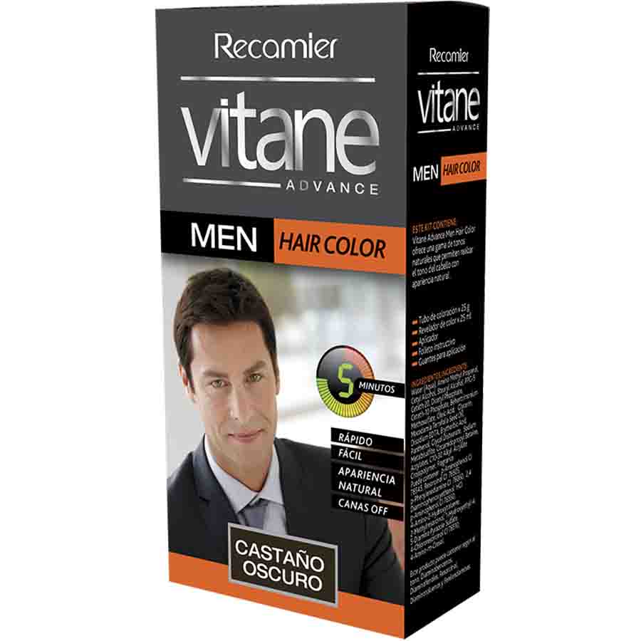 Imagen de Tinte vitane men hair color castaño oscuro 50 g