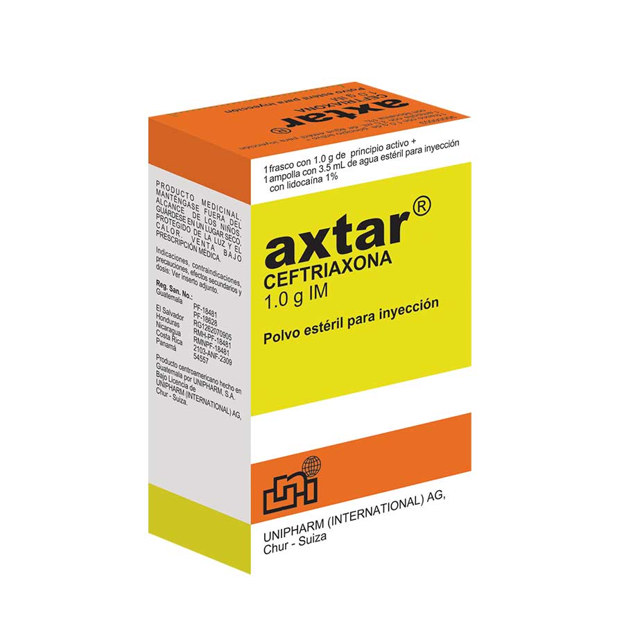 Imagen de  AXTAR 1 g x 10 mg UNIPHARM Ampolla Inyectable