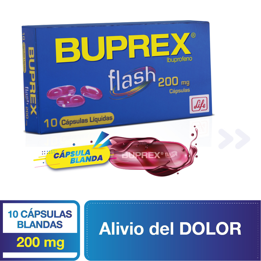 Imagen de  BUPREX Flash 200 mg Cápsulas Blandas x 10