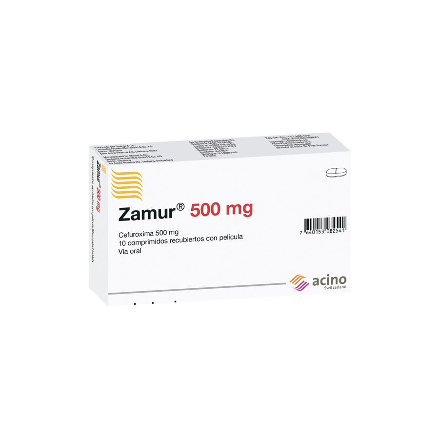 Imagen para  ZAMUR 500 mg ACINO x 10 Comprimido Recubierto                                                                                   de Pharmacys
