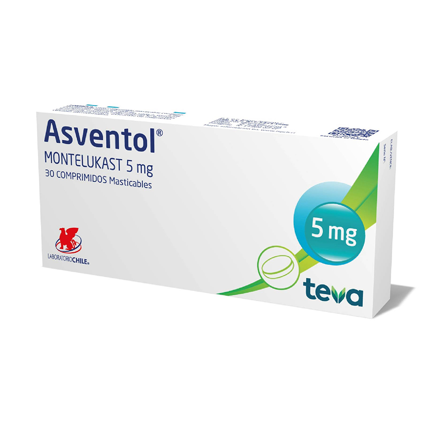 Imagen para  ASVENTOL 5mg LABORATORIOS CHILE x 30 Comprimidos Masticables                                                                    de Pharmacys