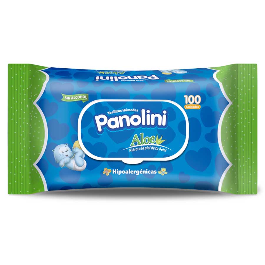 Imagen de Toallita húmeda panolini aloe 100 unidades