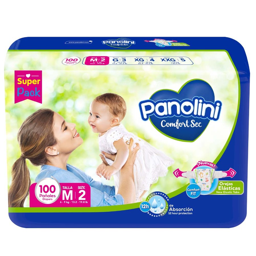 Imagen de Pañal panolini comfort sec med x100