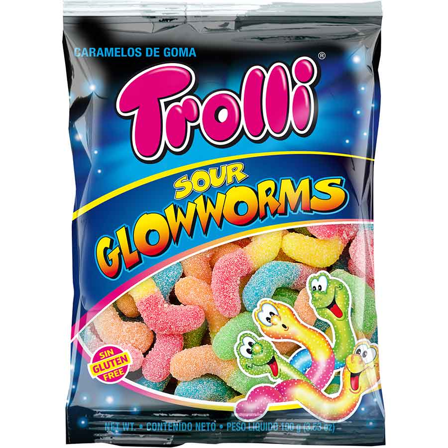 Imagen de  TROLLI Sour Glowworms Gomitas 63138 100 g