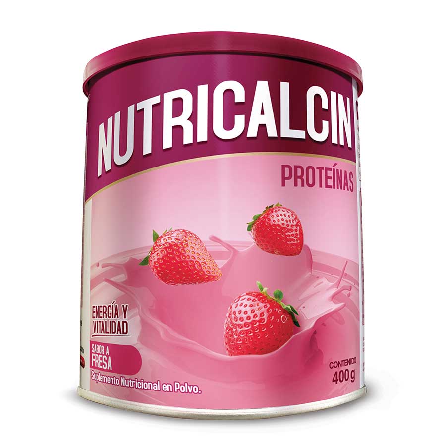 Imagen de Nutricalcin proteína en polvo fresa 400 g