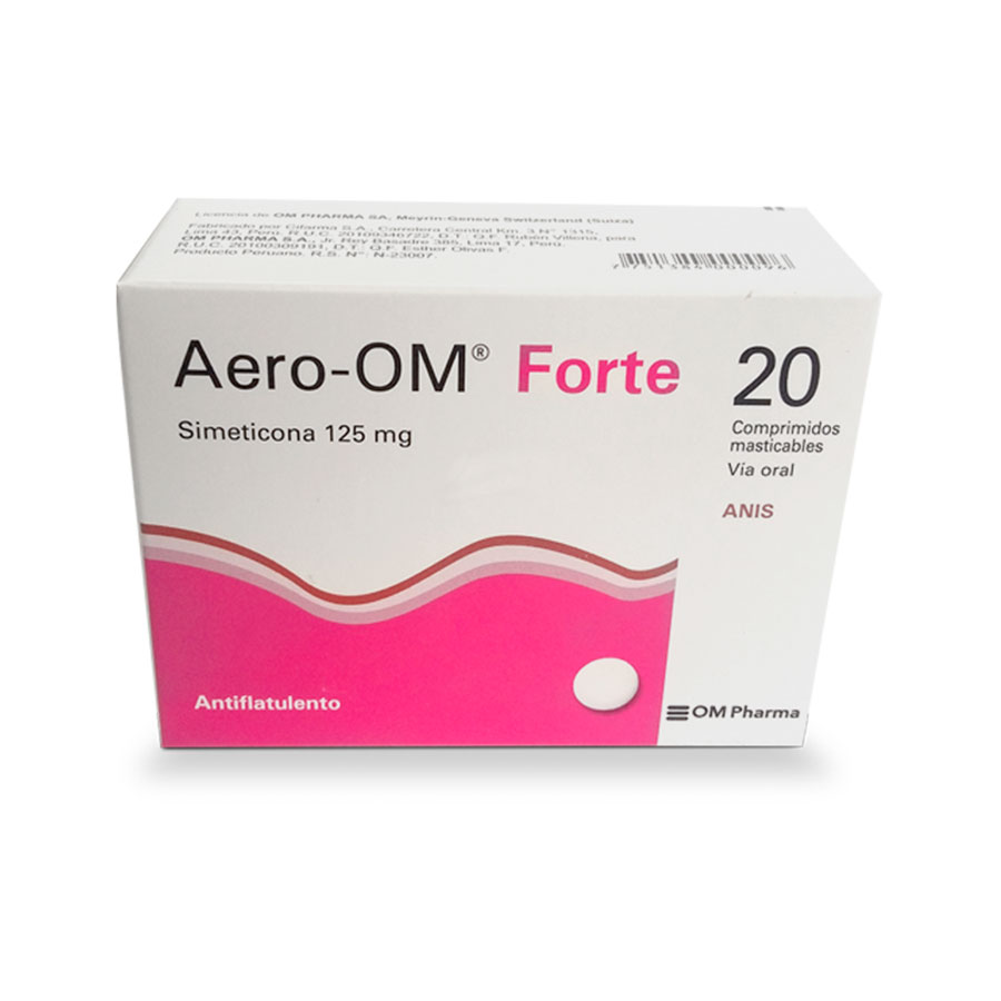 Imagen de  AERO-OM 125 mg Tableta Masticable x 20