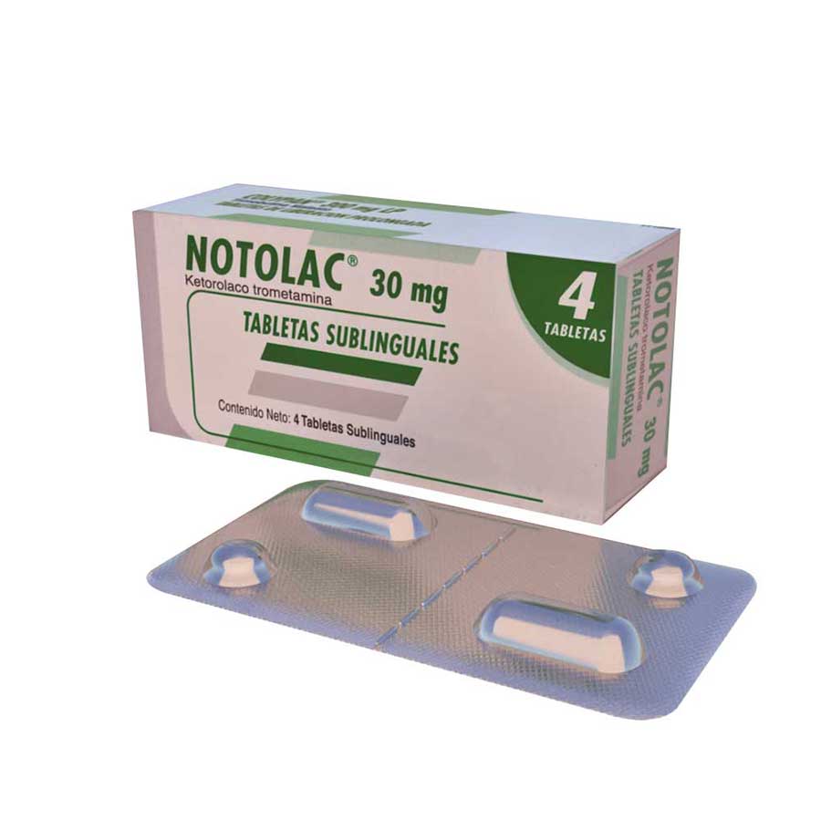 Imagen para  NOTOLAC 30 mg GRUPO FARMA x 4 Tabletas Sublinguales                                                                             de Pharmacys