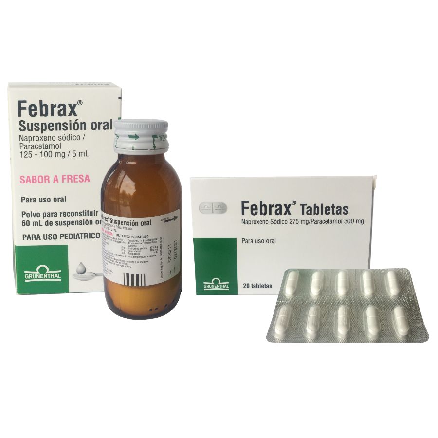 Imagen para  FEBRAX 275 mg x 300 mg GRUNENTHAL x 20 Tableta                                                                                  de Pharmacys