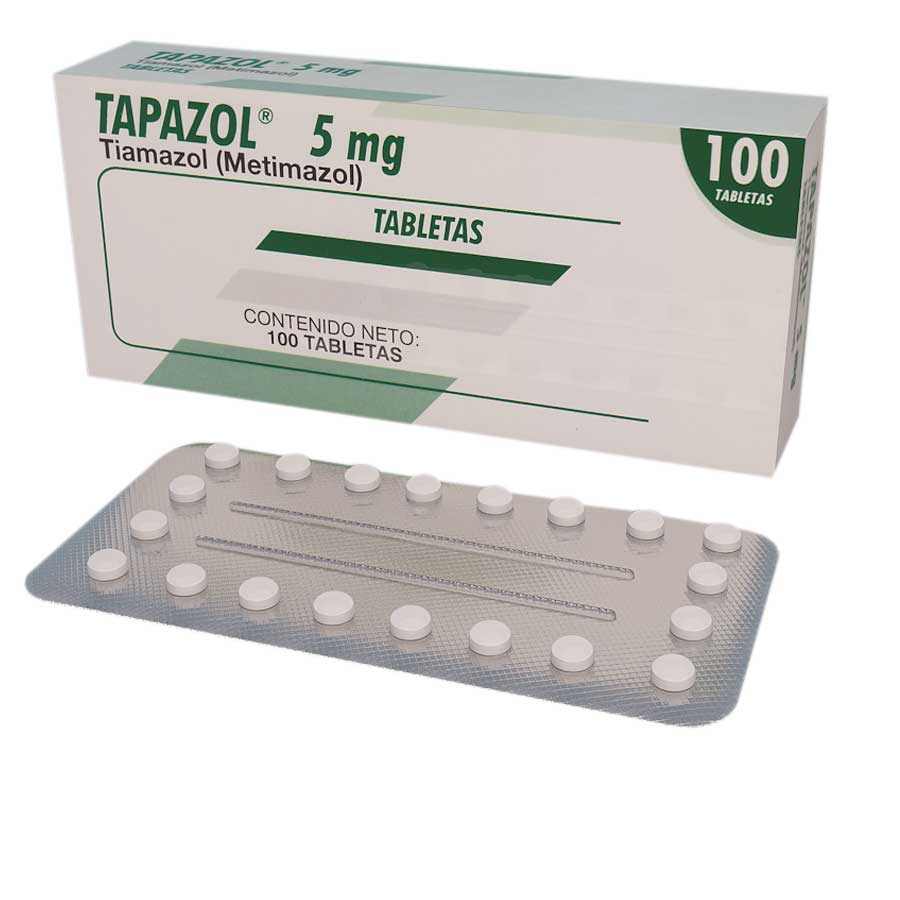 Imagen para  TAPAZOL 5 mg GRUPO FARMA x 100 Tableta                                                                                          de Pharmacys