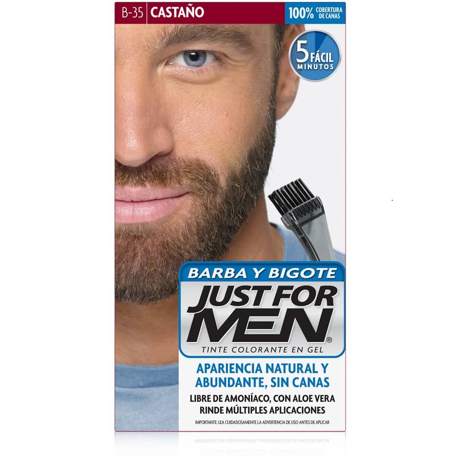 Imagen de Tinte just for men barba y bigotes castaño b35 28 g