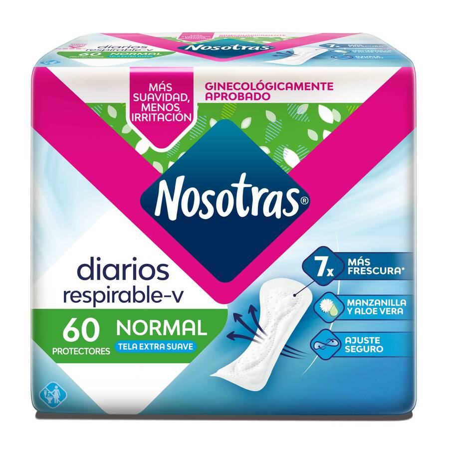 Imagen de Protectores diarios nosotras natural respirables x 60 unds