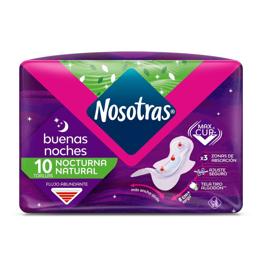 Imagen de Toalla sanitaria nosotras buenas noches natural x 10 unds