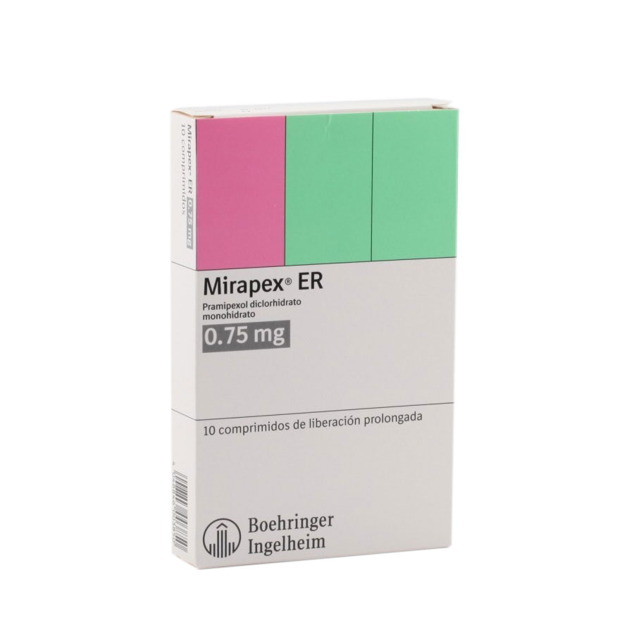 Imagen para  MIRAPEX 0.75 mg BOEHRINGER INGELHEIM  x 30 ER Comprimidos                                                                       de Pharmacys