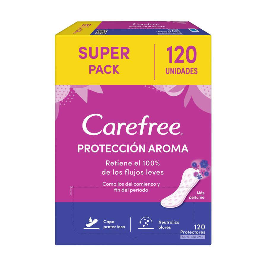Imagen de Protectores diarios carefree protección aroma estándar 120 u
