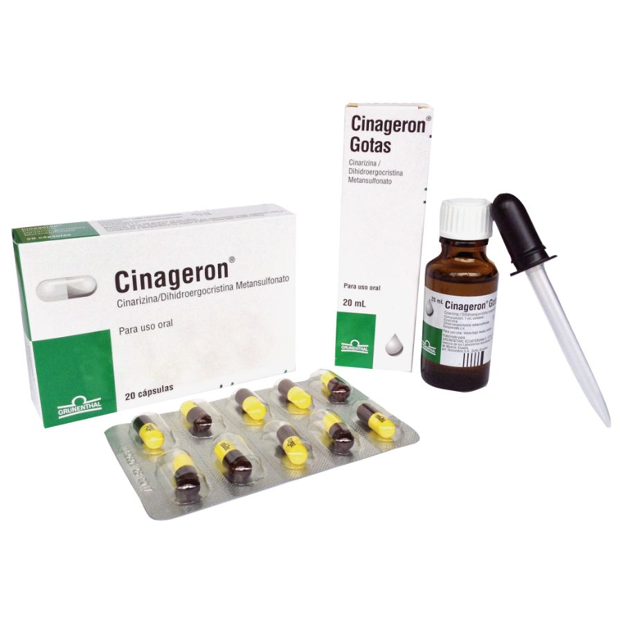 Imagen para  CINAGERON 20 mg GRUNENTHAL x 20 Cápsulas                                                                                       de Pharmacys