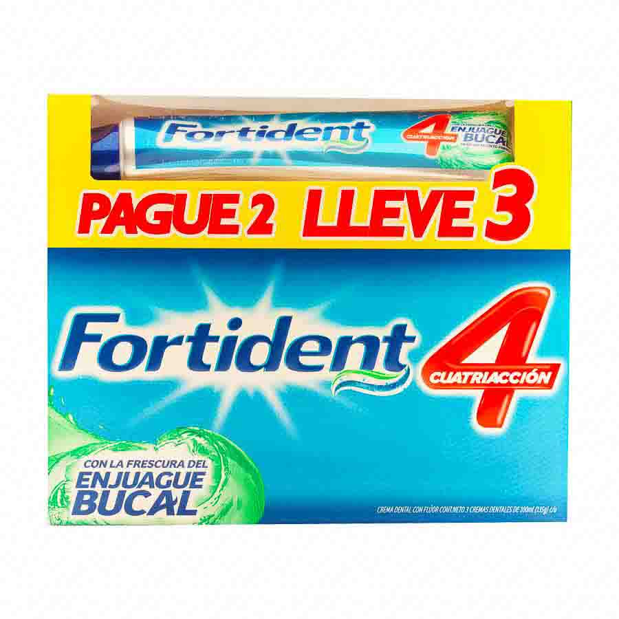 Imagen de Crema dental fortident 4 acción 3 tubos