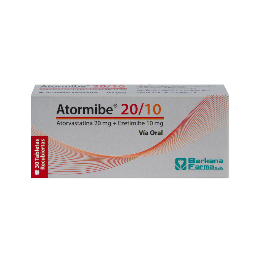 Imagen de  ATORMIBE 20 mg x 10 mg BERKANA x 30 Tabletas Recubiertas