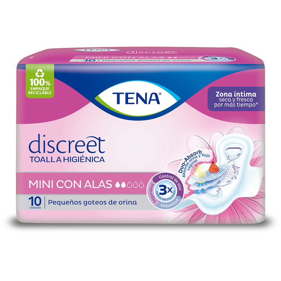 Imagen de Toalla sanitaria tena discreet mini estándar 10 unidades
