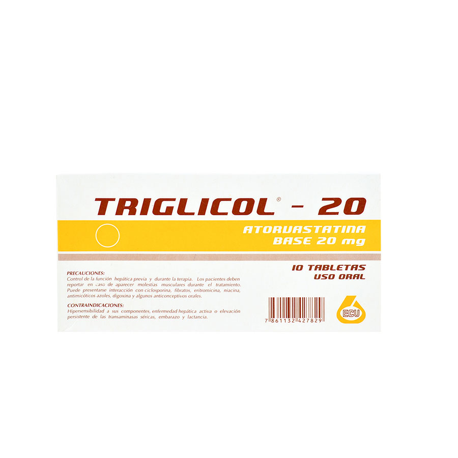 Imagen para  TRIGLICOL 20 mg ECU x 10 Tableta                                                                                                de Pharmacys