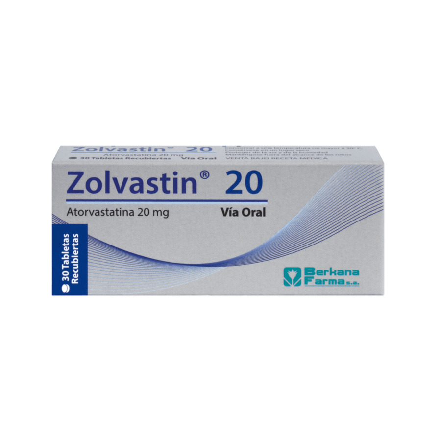 Imagen para  ZOLVASTIN 20 mg BERKANA x 30 Tabletas Recubiertas                                                                               de Pharmacys