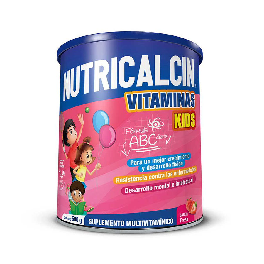 Imagen de Complemento nutricional nutricalcin vitamina kids fresa  en polvo fresa 500 g