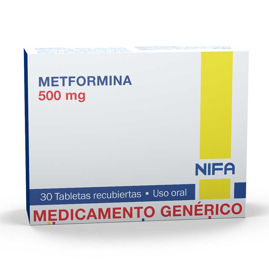 Imagen para Metformina 500mg garcos - nifa genericos tableta recubierta                                                                      de Pharmacys