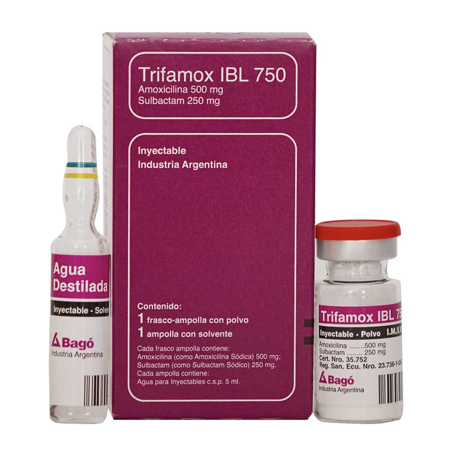 Imagen de  TRIFAMOX 500 mg x 250 mg Solución Inyectable